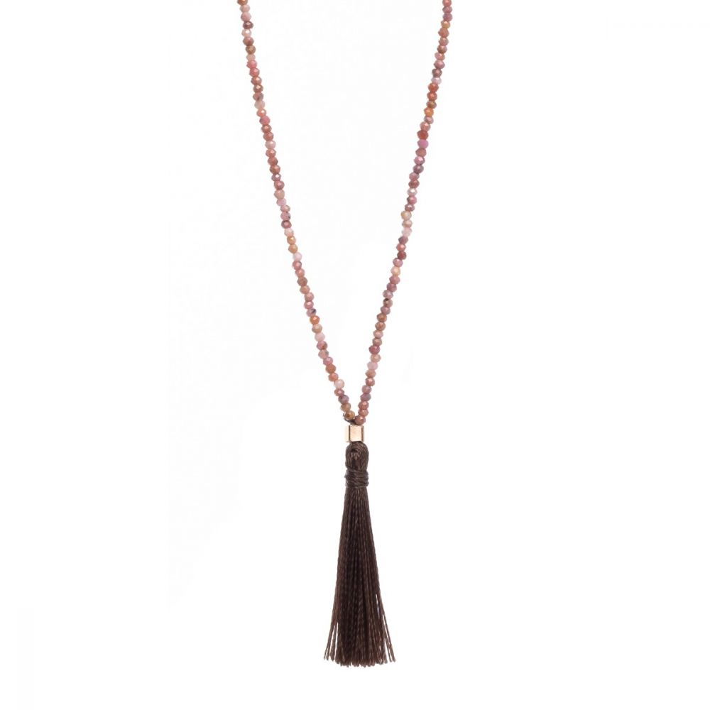 NECKLACE WITH POMPOM COLLECTION Rodocrosita
\
