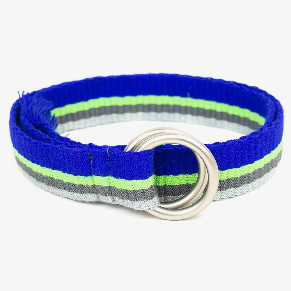 Buckle belt - Blue & Fluor green 