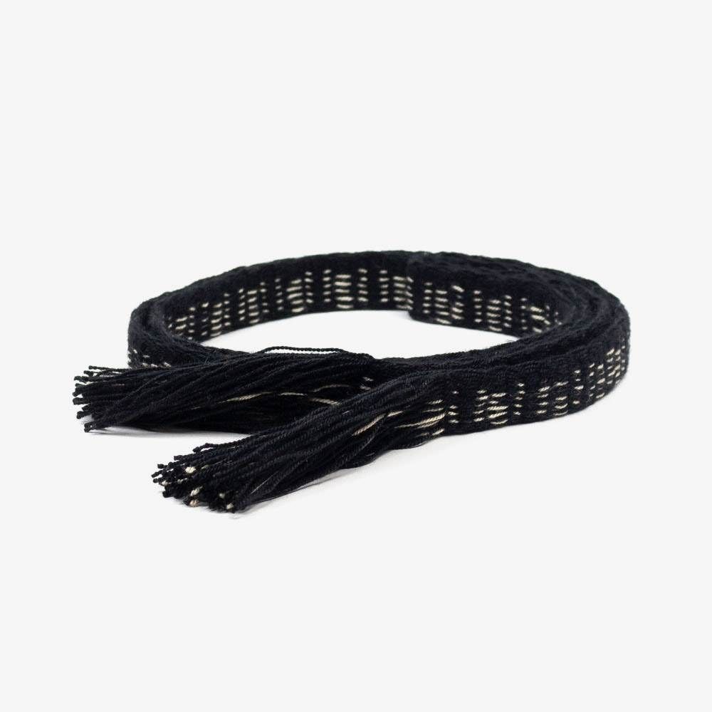 Thin belt with fringes - Black & White