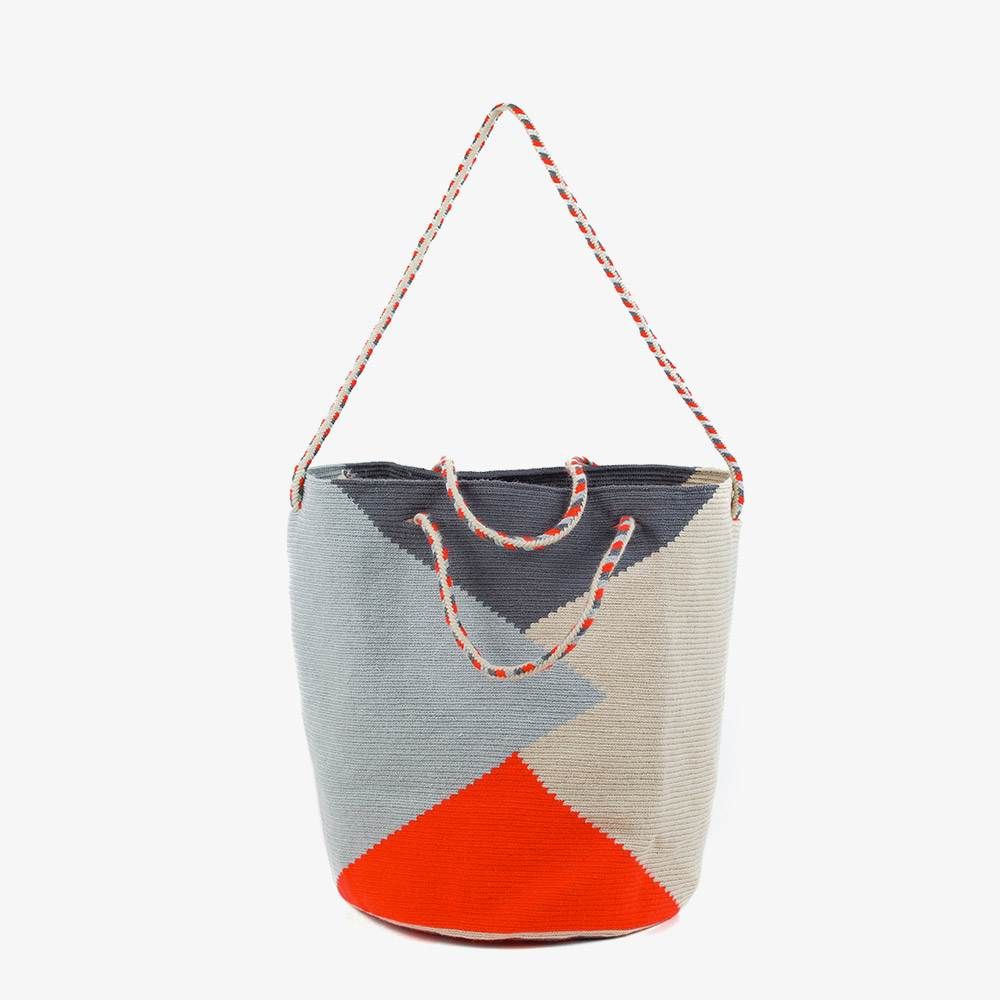 Tiara Bag L - Orange & Grey