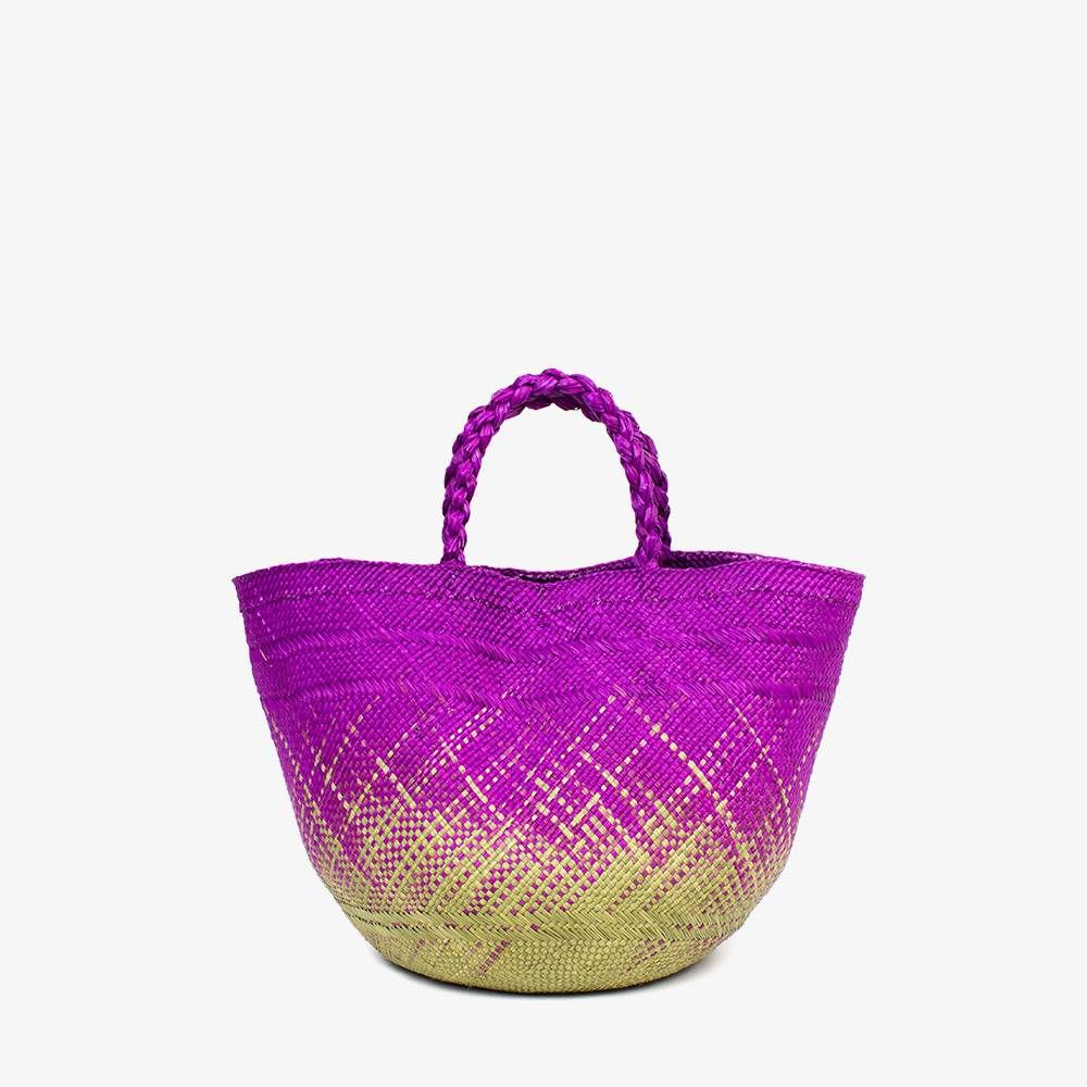 S Basket /Capazo - Green & Purple