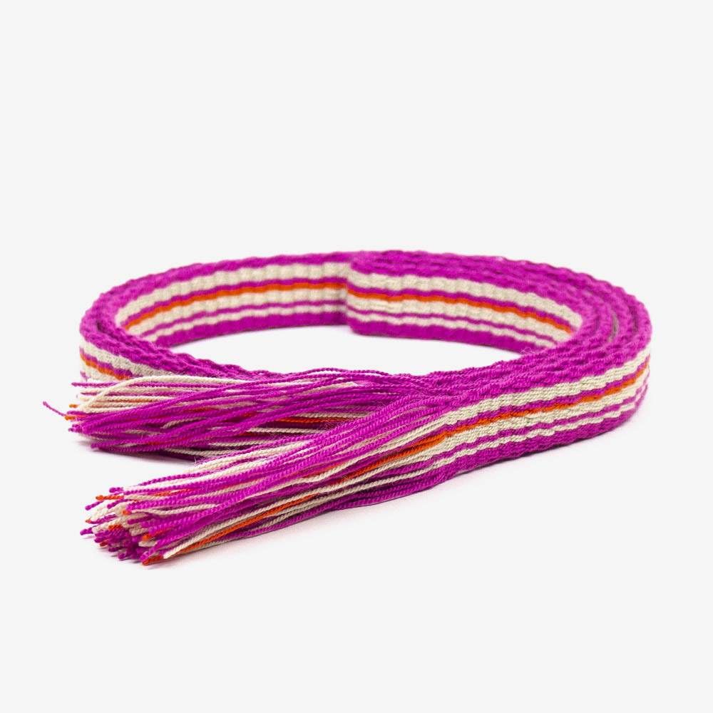 Thin belt with fringes - Purple & Orange