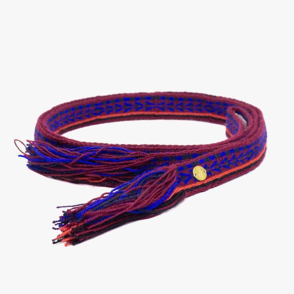 Thin belt with fringes - Purple & blue