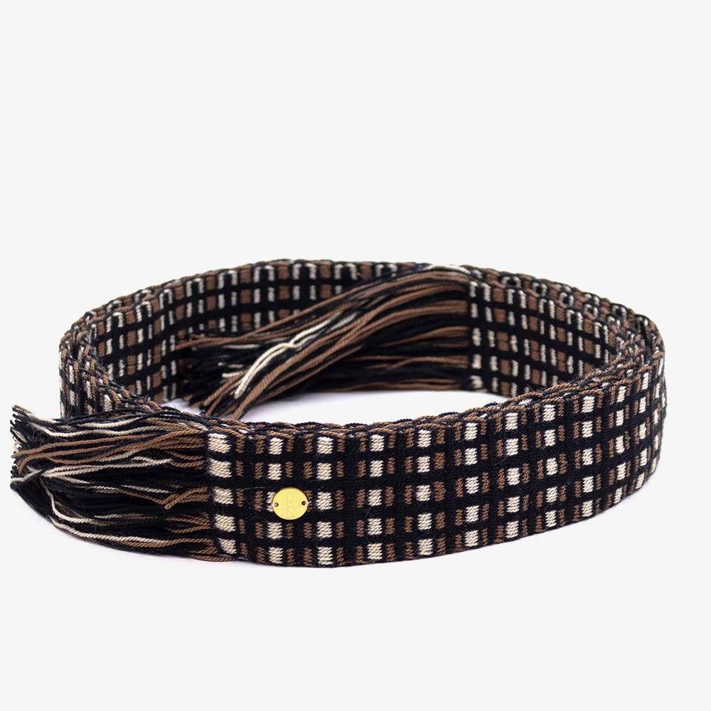 Belt with fringes - Black & Brown