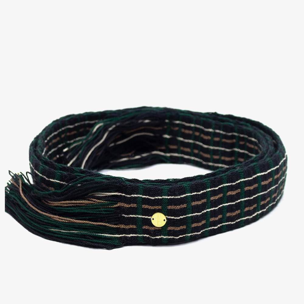 Belt with fringes - Black & Green