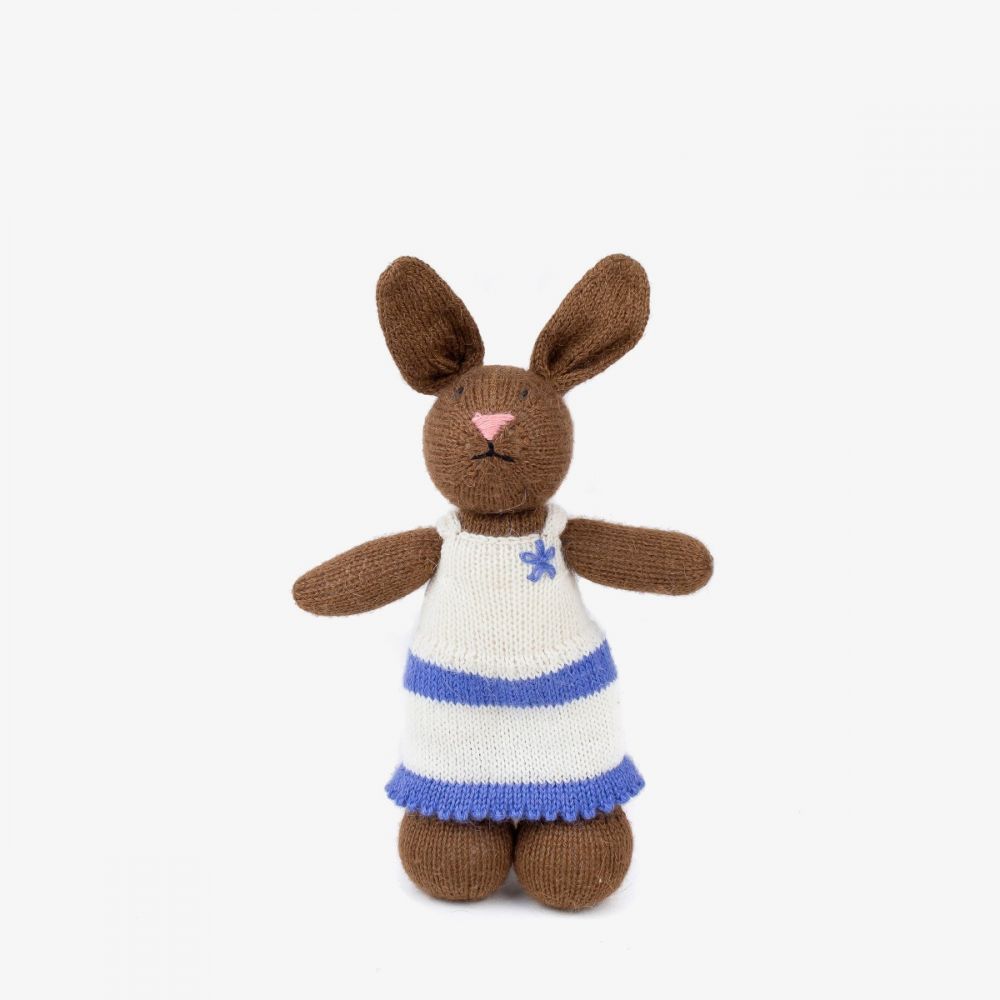 Rabbit - BROWN with WHITE DRESS