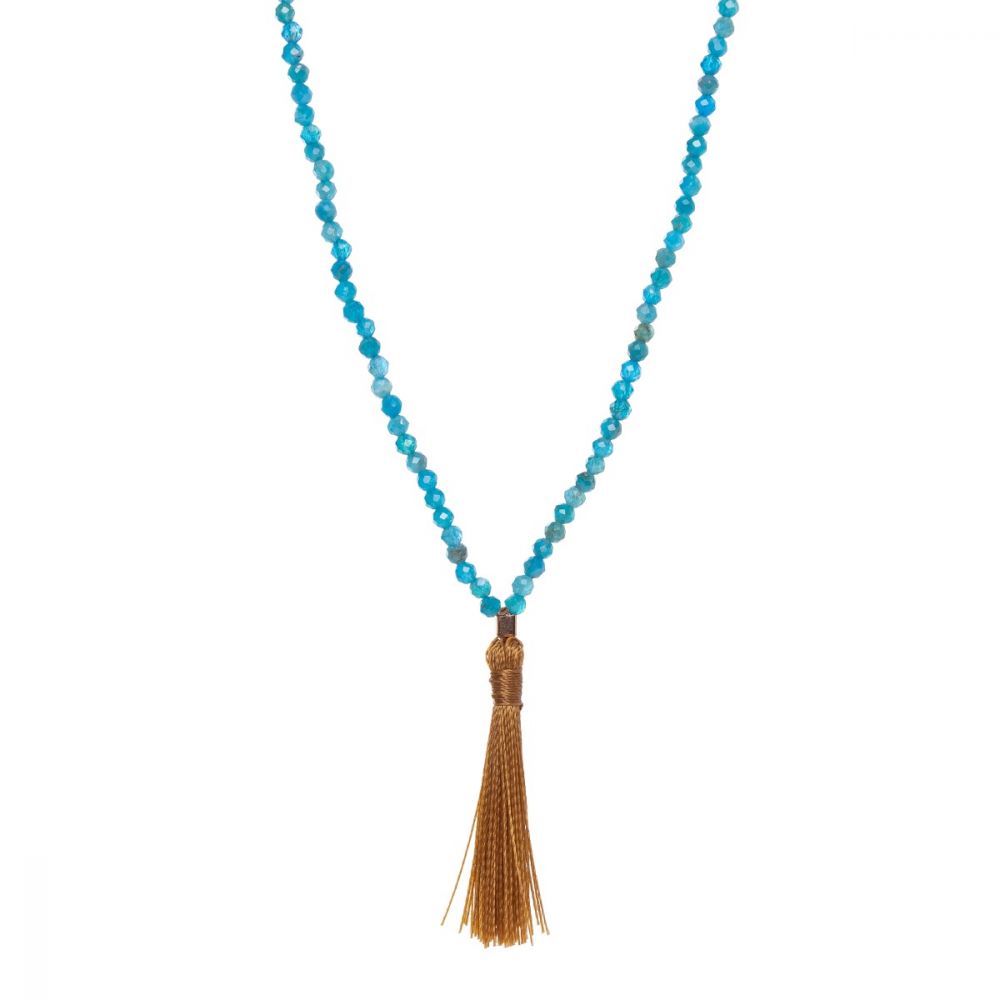 NECKLACE WITH POMPOM COLLECTION  turmalina con turquoise\
