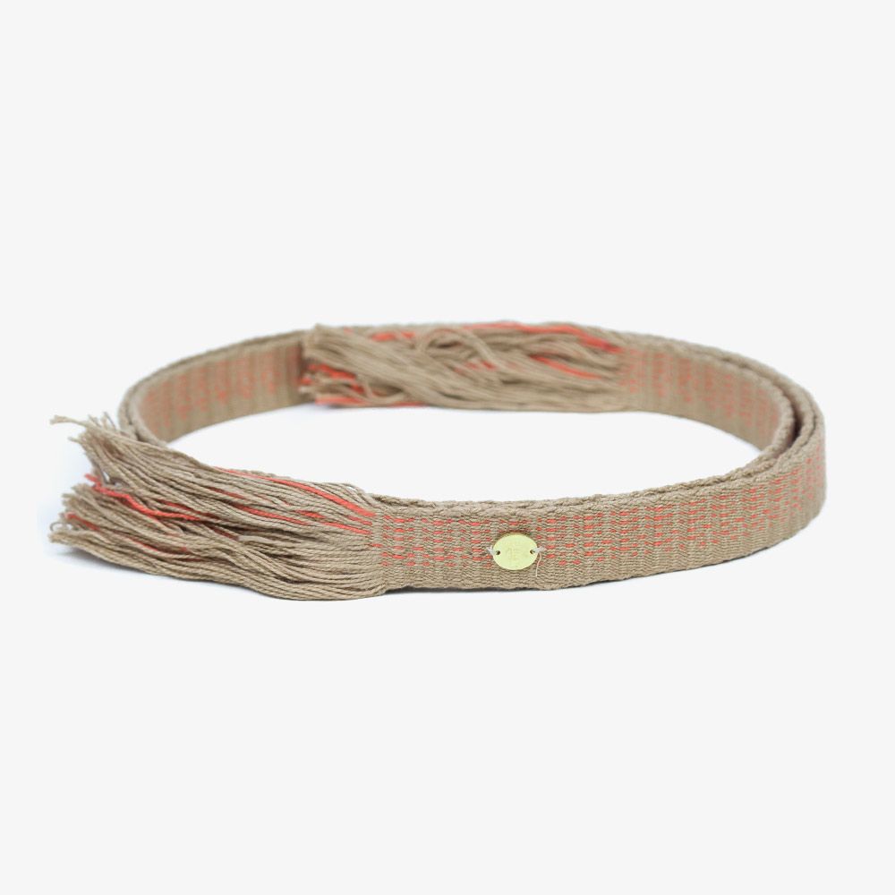 Thin cotton belt with fringes