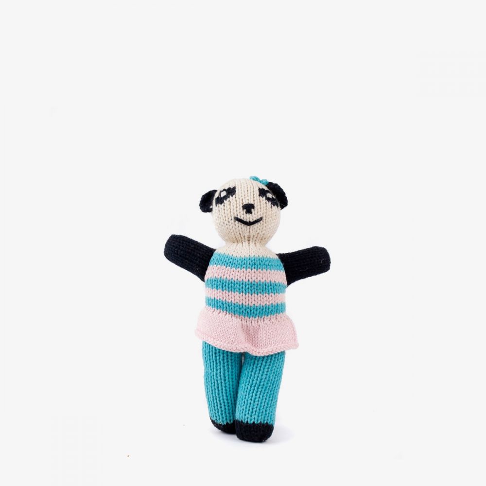 Panda - BEIGE with  TURQUOISE DRESS